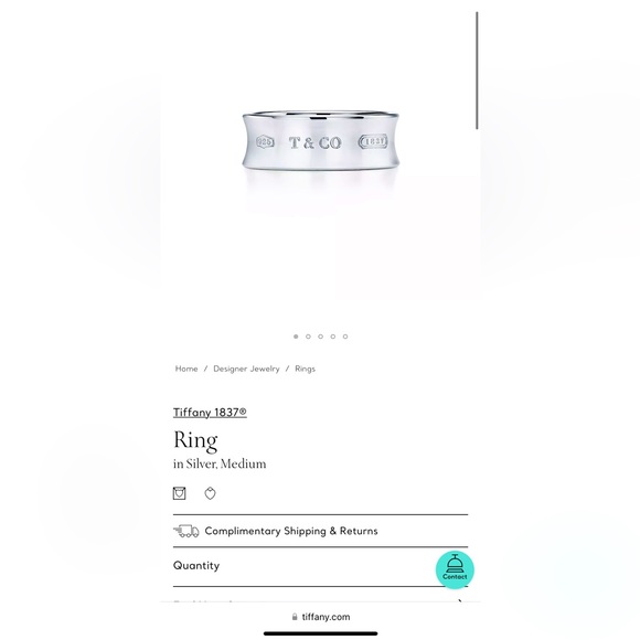 🪺Tiffany & Co. 1837 Collection Size 7 Sterling Silver Ring - Picture 3 of 12